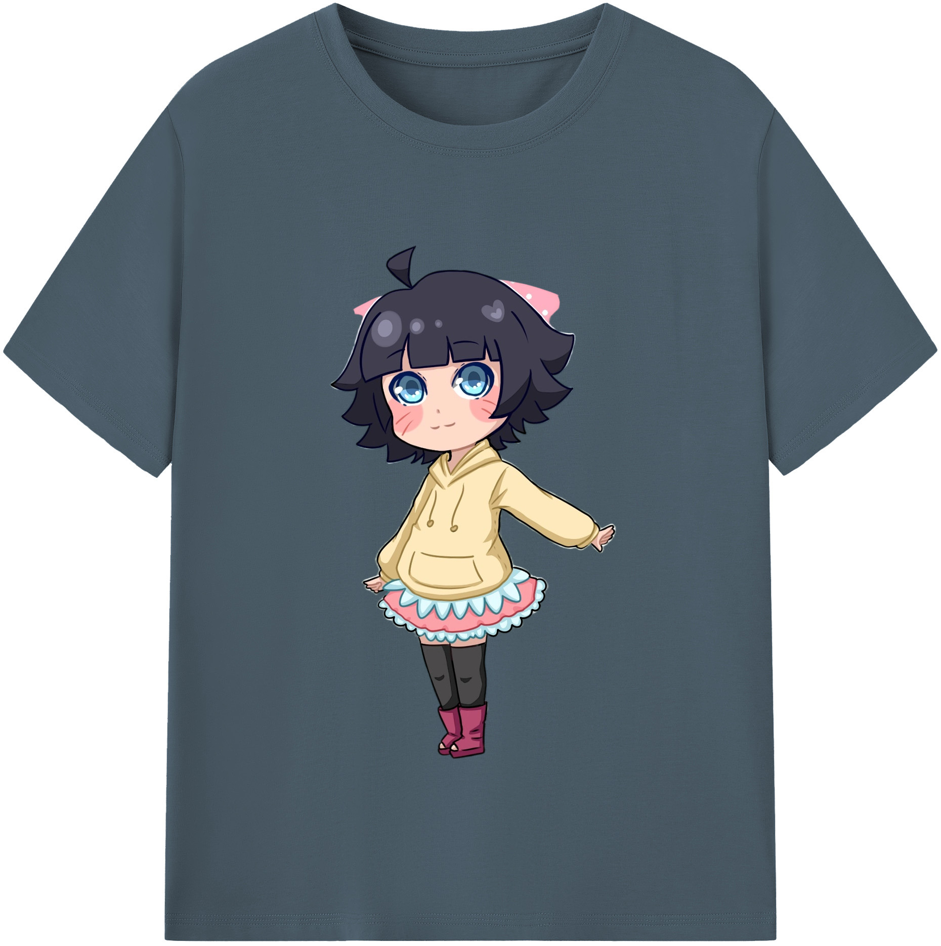 （画像用） NARUTO -ナルト- うずまき ヒマワリ Uzumaki Himawari 綿100％半袖Tシャツ（フロントプリント）